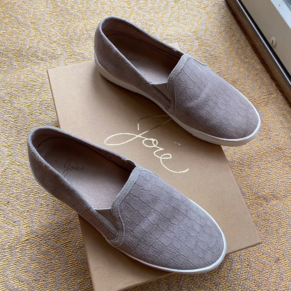 Joie Croc-Embossed Slip-On Sneaker Sandstone